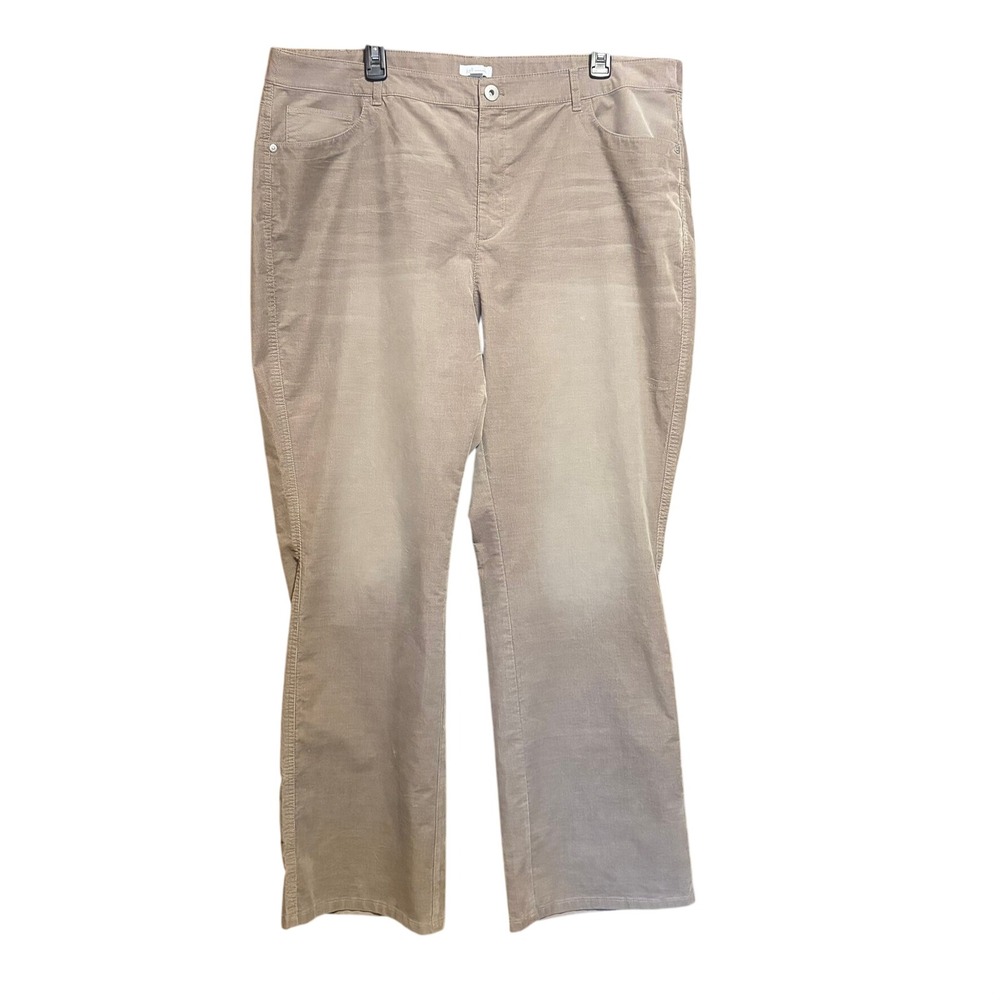 J. Jill‎ Corduroy Pants 20 Driftwood Tan Straight Leg Stretch New Mature